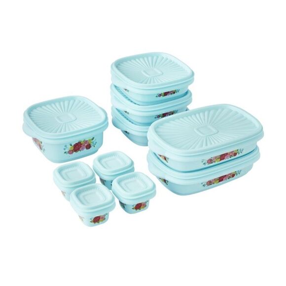 🦋 New 20-Piece Assorted Food Storage Set, Sweet Rose - Picture 4 of 7